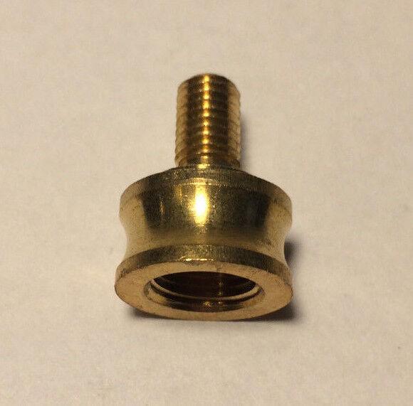 1/8F x 1/4 - 27M Turned Brass Lamp Finial CONVERTER Riser 1/8 IP pipe to regular - Stone Door Lamps