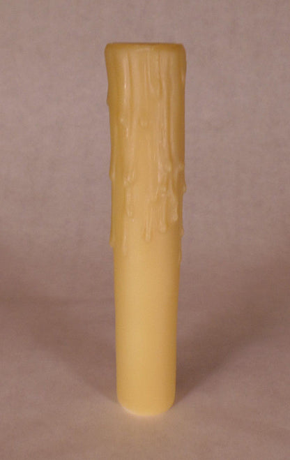 6" Tan Gold PolyBeesWax Chandelier Candelabra Candle Cover with DRIPS  CC911G