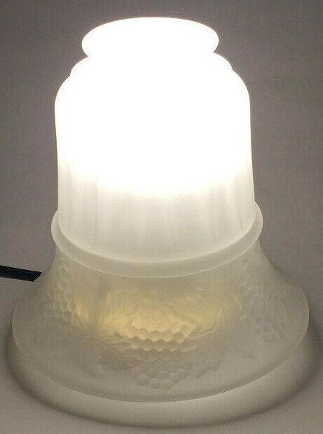 New Satin Crystal Pan Light Fixture Shade, 2 1/4" Fitter, 5.5" Tall, USA, #PS603 - Stone Door Lamps