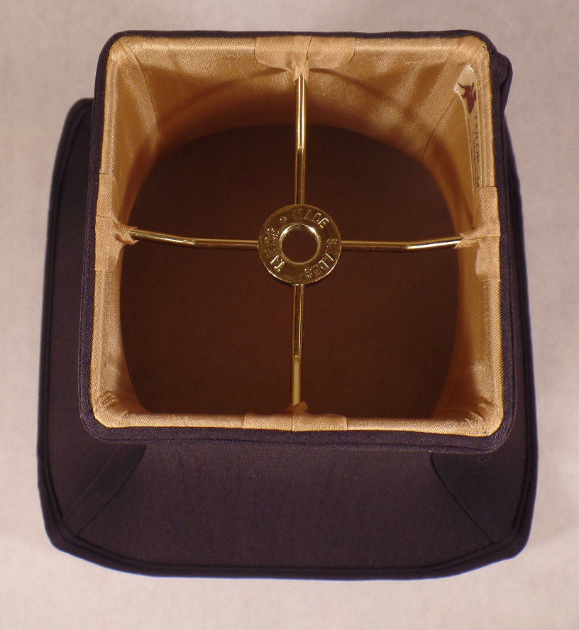 New Tissue Shantung Satin Lamp Shade, Black Pagoda Style, 4 1/2" x 10" x 8 1/4"