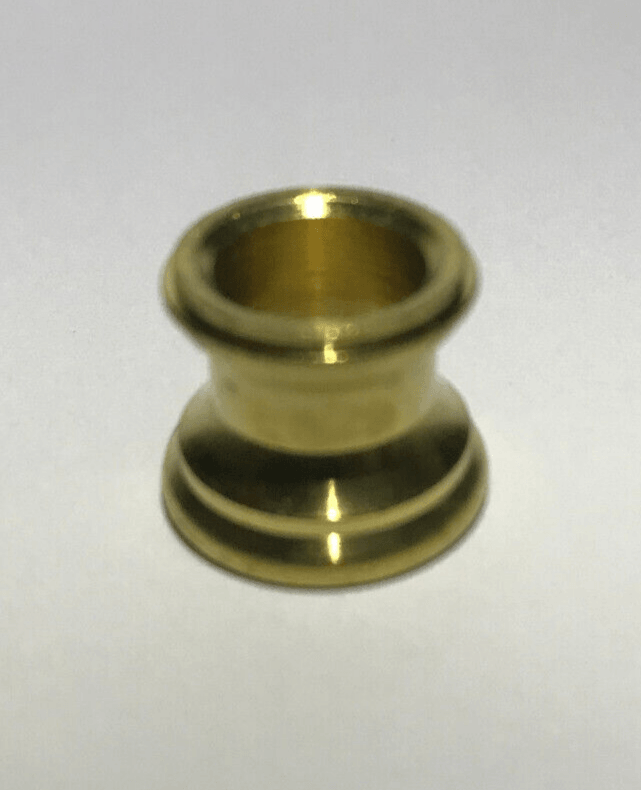 New Turned Brass Lamp Neck, Unfinished Brass, 1/8 IP Slip, 11/16" Ht. #BN949U - Stone Door Lamps