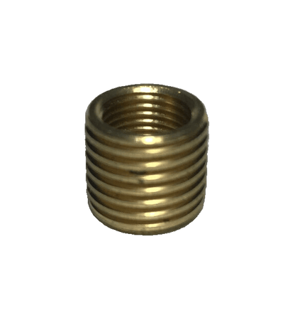 New Unfinished Brass Reducer Lamp Part, 1/4M(1/2") to 1/8F(3/8") Hole, #BR899S - Stone Door Lamps