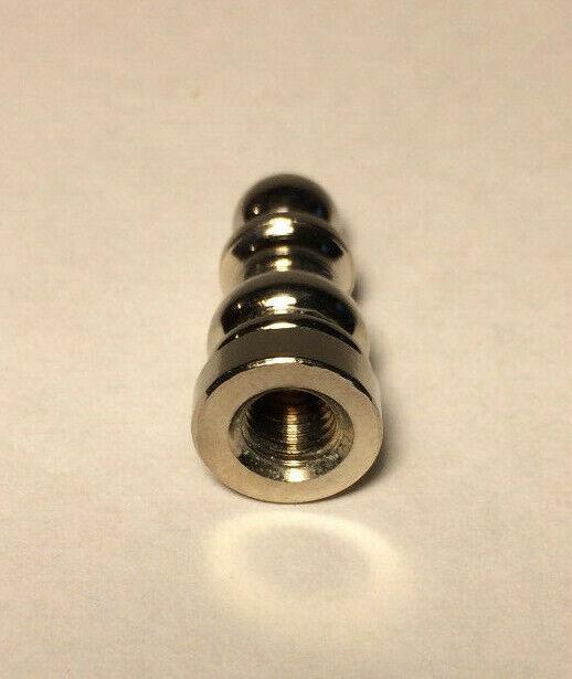 New Brass Colonial Finial For Standard Lamp Harps, 1" Ht., Nickel Plated Finish - Stone Door Lamps