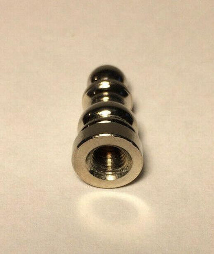 New Brass Colonial Finial For Standard Lamp Harps, 1" Ht., Nickel Plated Finish - Stone Door Lamps