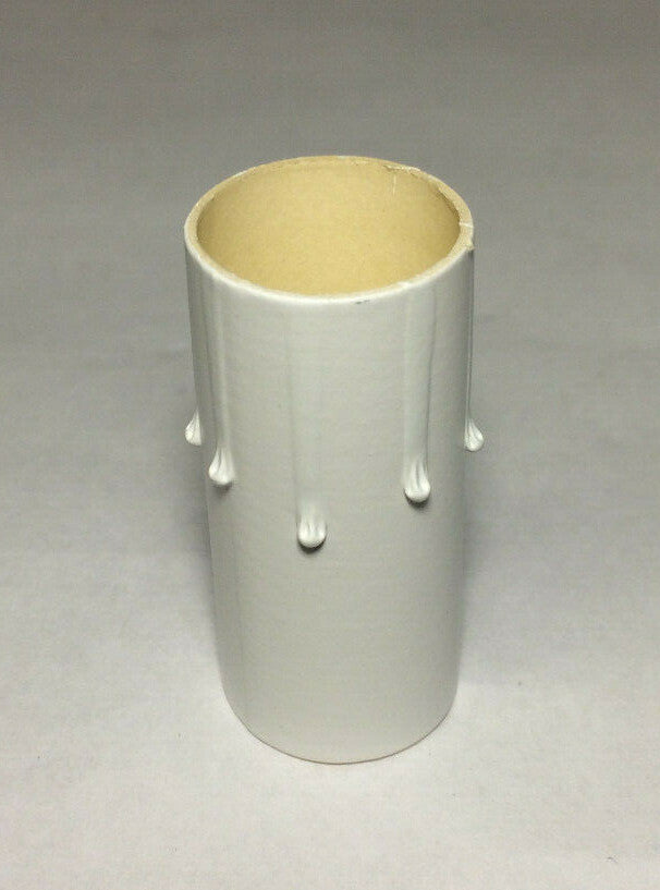 New 2" Antique Style Paper Board Candle Cover, Flat White, Candelabra #CC971T