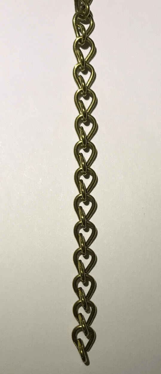 New 7/32" Wide #18 Brass Double Jack Chain F/ Hanging, Library Lamps Sold Per Ft