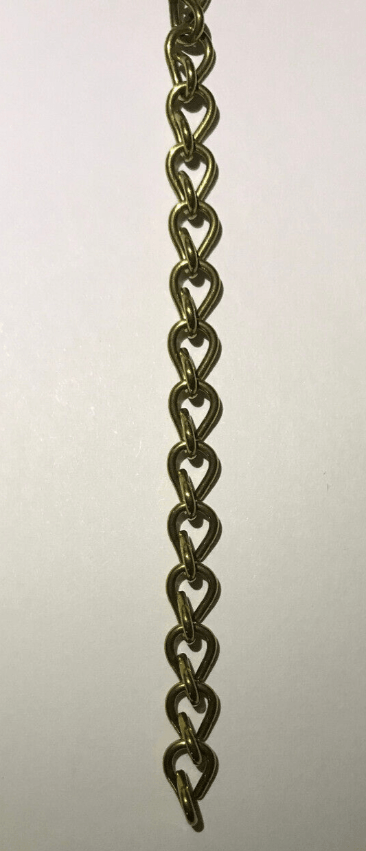 New 7/32" Wide #18 Brass Double Jack Chain F/ Hanging, Library Lamps Sold Per Ft