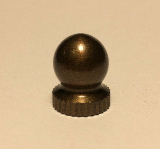 New Small Antique Bronze Knob Finial For Standard Lamp Harps, 9/16" ht. #BF958B
