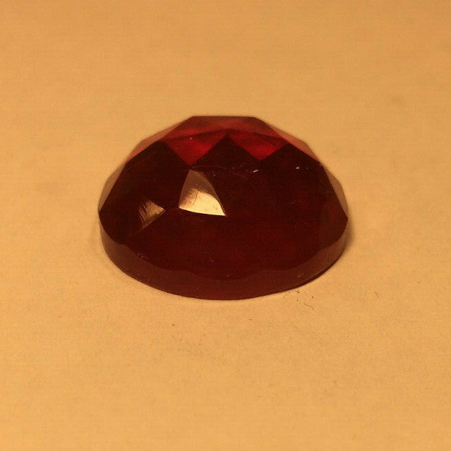 New Ruby Color Faceted Glass Jewel For Inserting Into Brass Banding #GJ123R