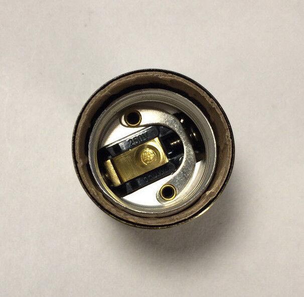 New Antique Brass Short Keyless Lamp Socket Early Electric Industrial Style 291A - Stone Door Lamps
