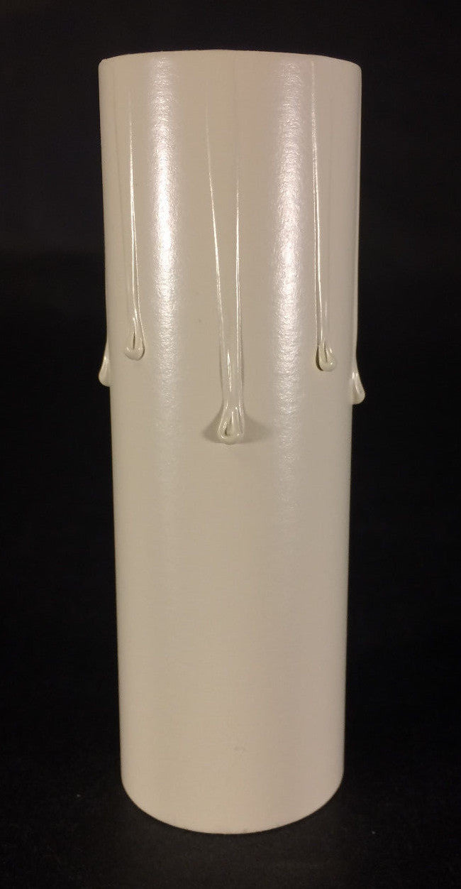 4" WHITE IVORY Paper Board Chandelier Standard CANDLE COVER with DRIPS  CC977I