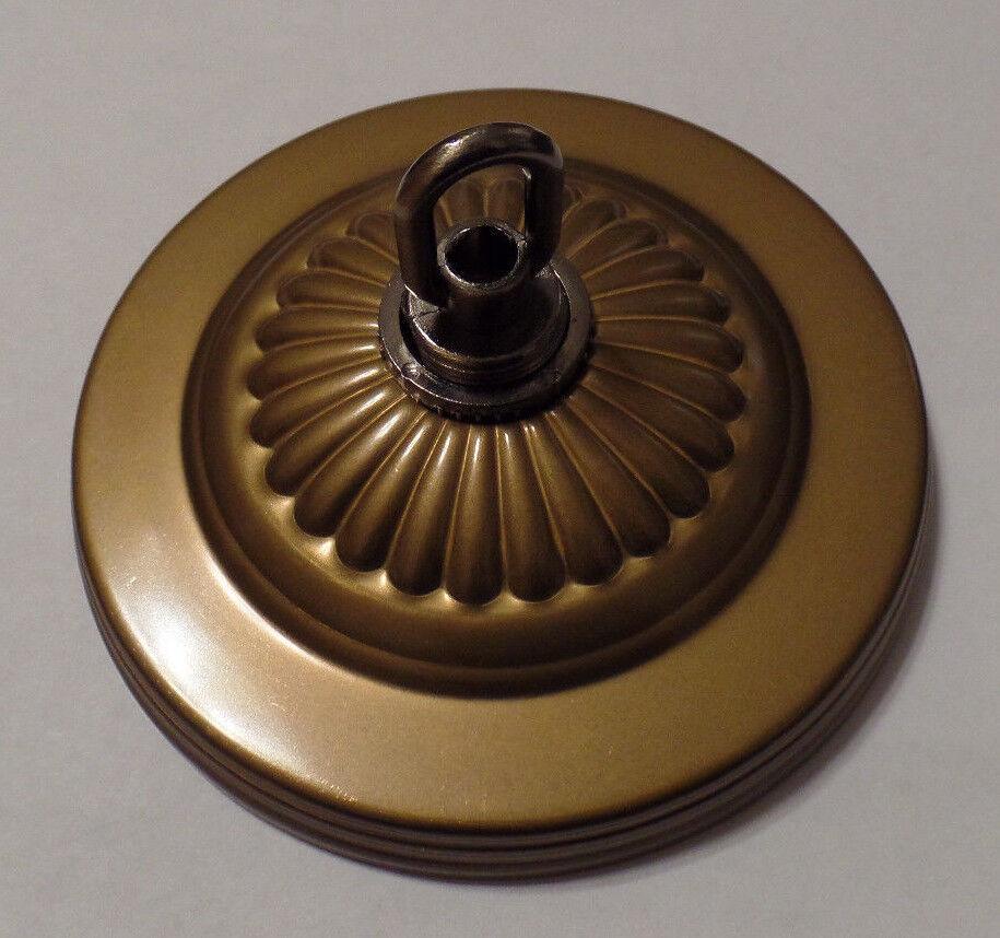 5 1/4" Solid Brass Canopy Kit With 3' Chain Antique Brass Finish With Loop #836A - Stone Door Lamps