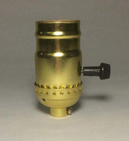 NEW 3 Way Turn Knob Lamp Socket for standard size Light Bulbs #CS346 - Stone Door Lamps