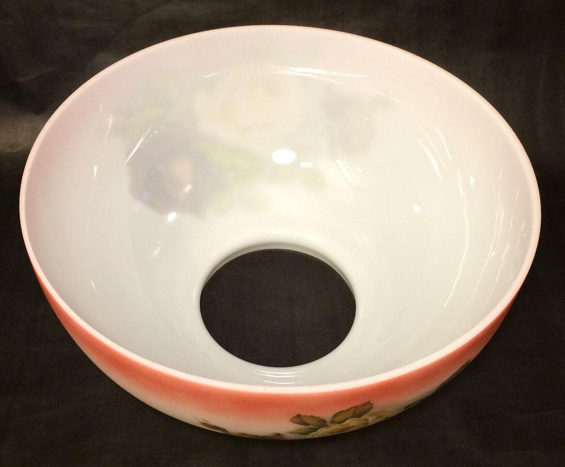 NEW 14" Dome Lamp Shade, Hand Blown English Roses, Table & Library Lamp #DS033 - Stone Door Lamps