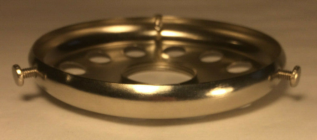 New 4" Fitter Solid Brass Screw On Uno Shade Holder, Satin Nickel Finish SH728SN