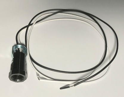 New Phenolic E12 Candelabra Socket, 26" 105 * C UL 1430 Wire Leads, 1/8F Hickey