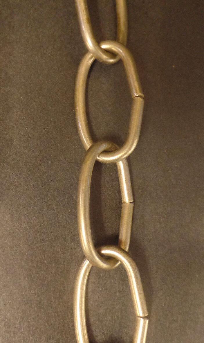 New 3' Antique Brass Finish 8 Gauge Steel Chandelier Fixture Oval Lamp Chain - Stone Door Lamps