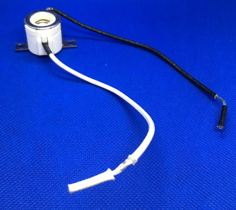 New Porcelain Lamp Socket For E-11 Base Mini Can Halogen Lamp, 6" Wire Leads
