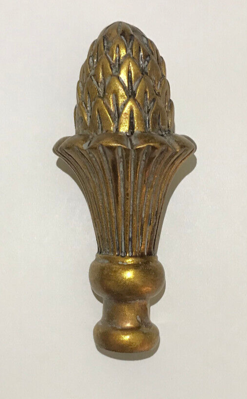 New 4 1/4" Large Pineapple Lamp Finial, Copper Finish, 1/4-27F Tap, #PF032B