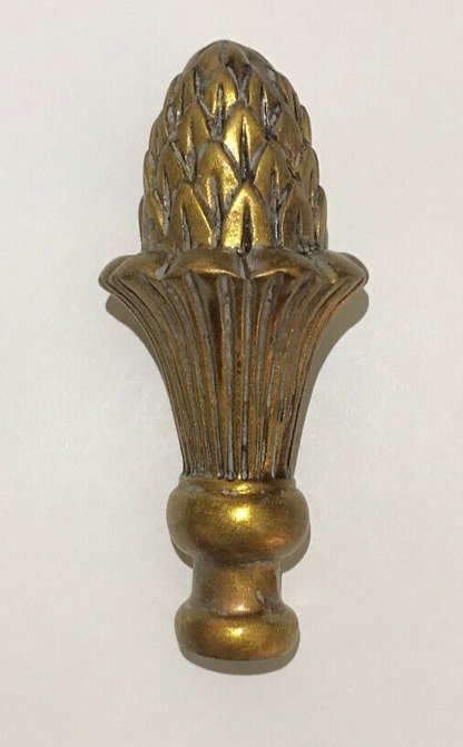 New 4 1/4" Large Pineapple Lamp Finial, Copper Finish, 1/4-27F Tap, #PF032B