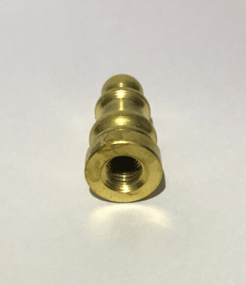 New 1" Height Unfinished Brass Colonial Lamp Finial, 1/4 - 27F Tap, #BF967U - Stone Door Lamps