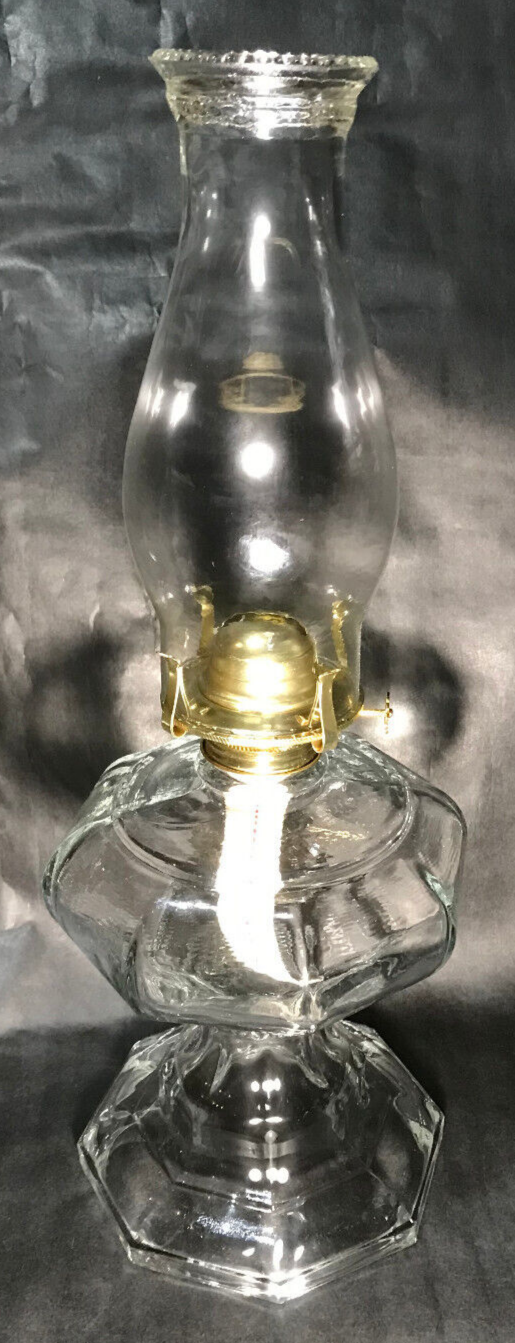 New Complete Clear Glass Kerosene Oil Sewing Lamp With Chimney & Burner #CL516C