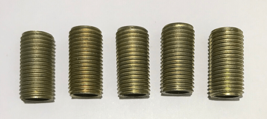 Lot Of 5, 1.25" Long , 1/4 IP Zinc Plated Steel Seamless Lamp Nipples, 1/2" O.D. - Stone Door Lamps