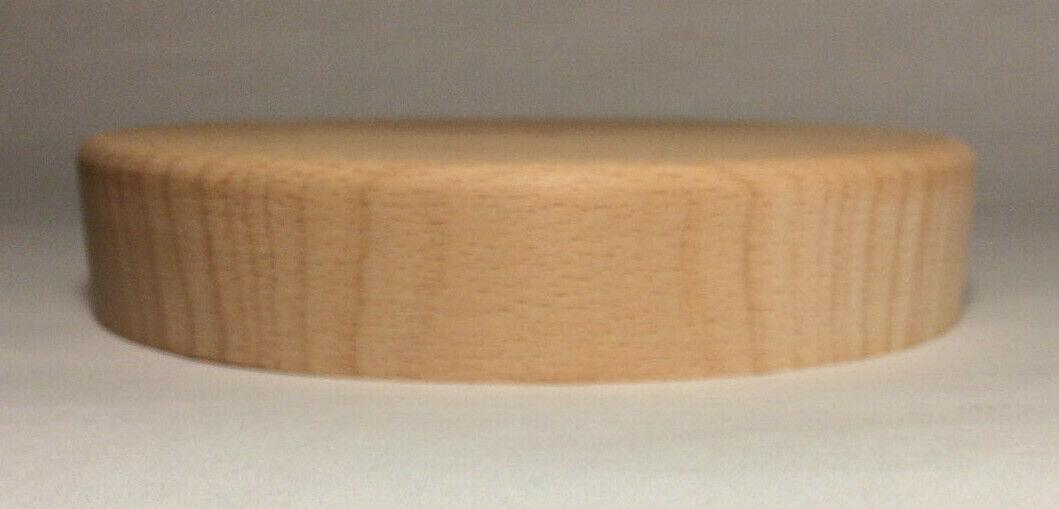 New 6" Modern Style Disc Shaped Rustic Wooden Lamp Base W/ Wire Way Hole #WB314U - Stone Door Lamps