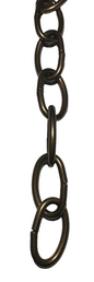 New 3 ft. 5 Gauge Oval Steel Chandelier Fixture Lamp Chain, Antique Brass Finish