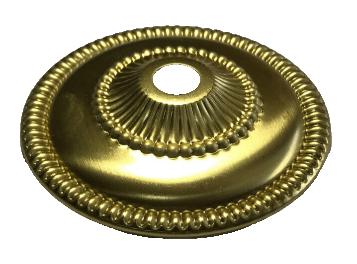 NEW 2 3/4" Stamped Unfinished Brass Bobesche, Slips 1/8IP (3/8"), 1/2" Height - Stone Door Lamps
