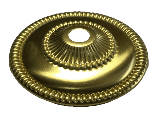 NEW 2 3/4" Stamped Unfinished Brass Bobesche, Slips 1/8IP (3/8"), 1/2" Height - Stone Door Lamps