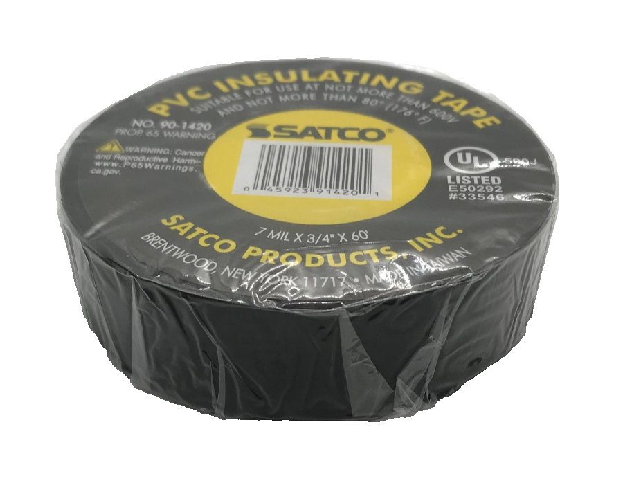 New PVC Electrical Tape Roll, 3/4" Diameter x 60 Feet, #ET900