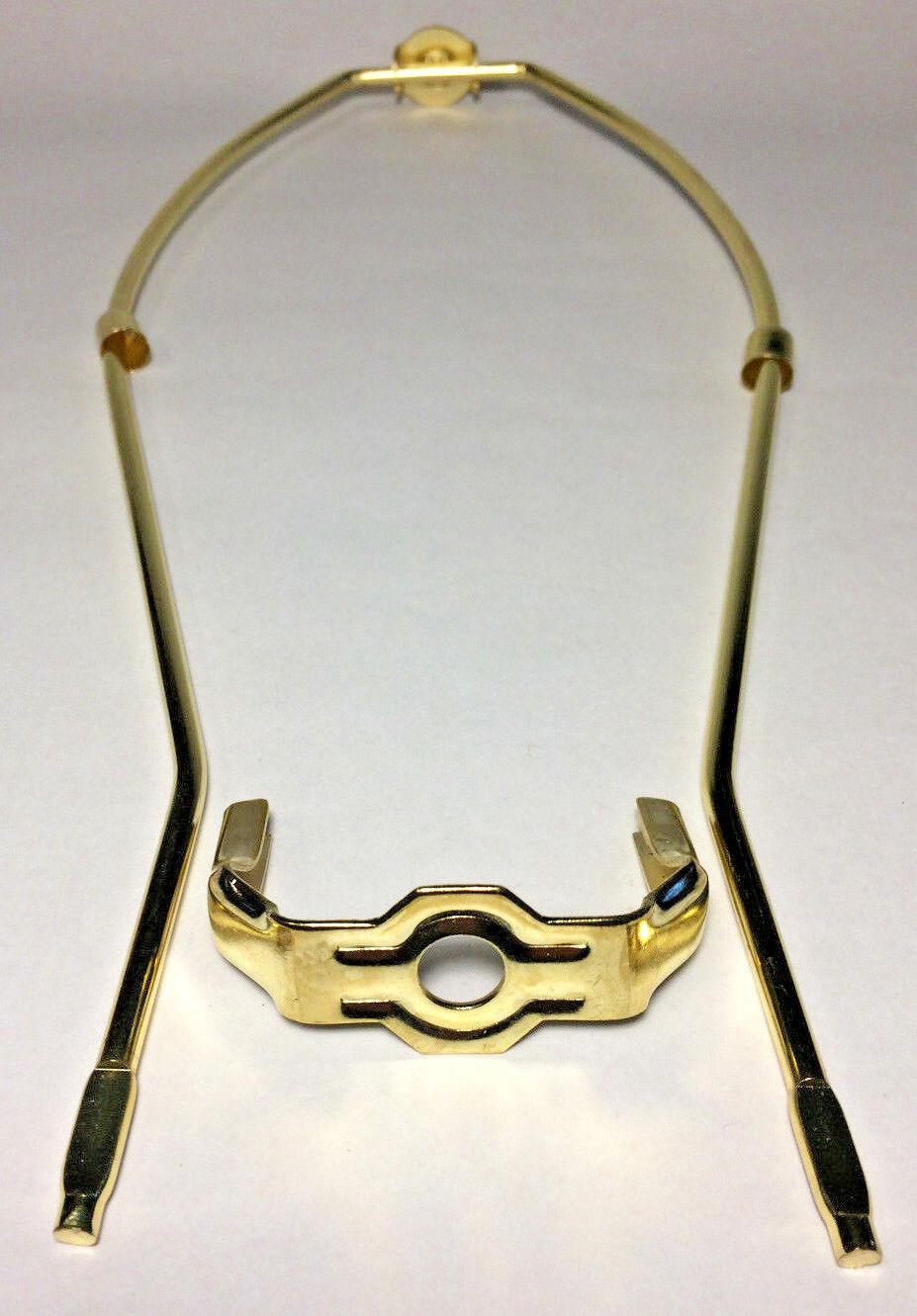 New 14" Brass Lamp HARP Shade Holder w/Base for Lamp Repair, Heavy Duty #HAR52 - Stone Door Lamps