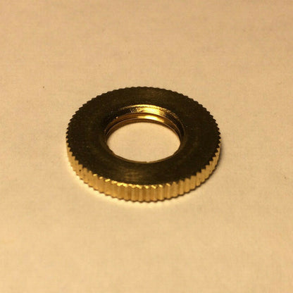 New Burnished & Lacquered Brass Knurled Locknut, 1/8F Threads, 3/4" O.D. #LN720