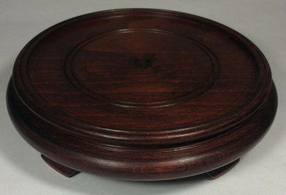 New 6 1/2" Footed Oriental Wooden Lamp Base With Rosewood Finish 1/8 IP #WB257R - Stone Door Lamps