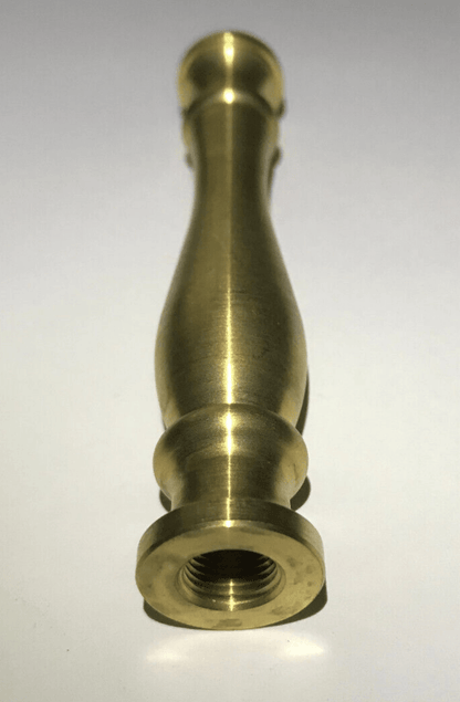 New 4 1/8" Unfinished Turned Brass Lamp Spindle, 1/8F (3/8"), 3/4" Dia. #LS943U - Stone Door Lamps