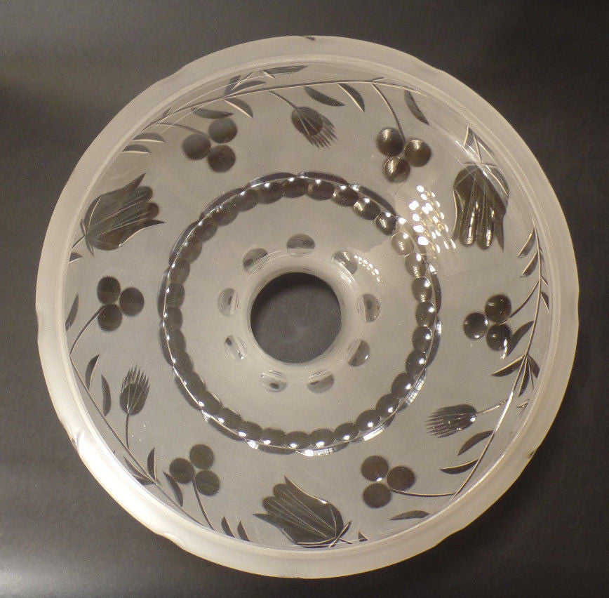 New Astral / Solar Lamp Shade, Hand Cut Engraved Bell Flower Design, 10" Fitter
