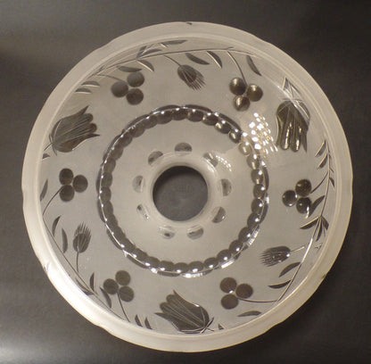 New Astral / Solar Lamp Shade, Hand Cut Engraved Bell Flower Design, 10" Fitter