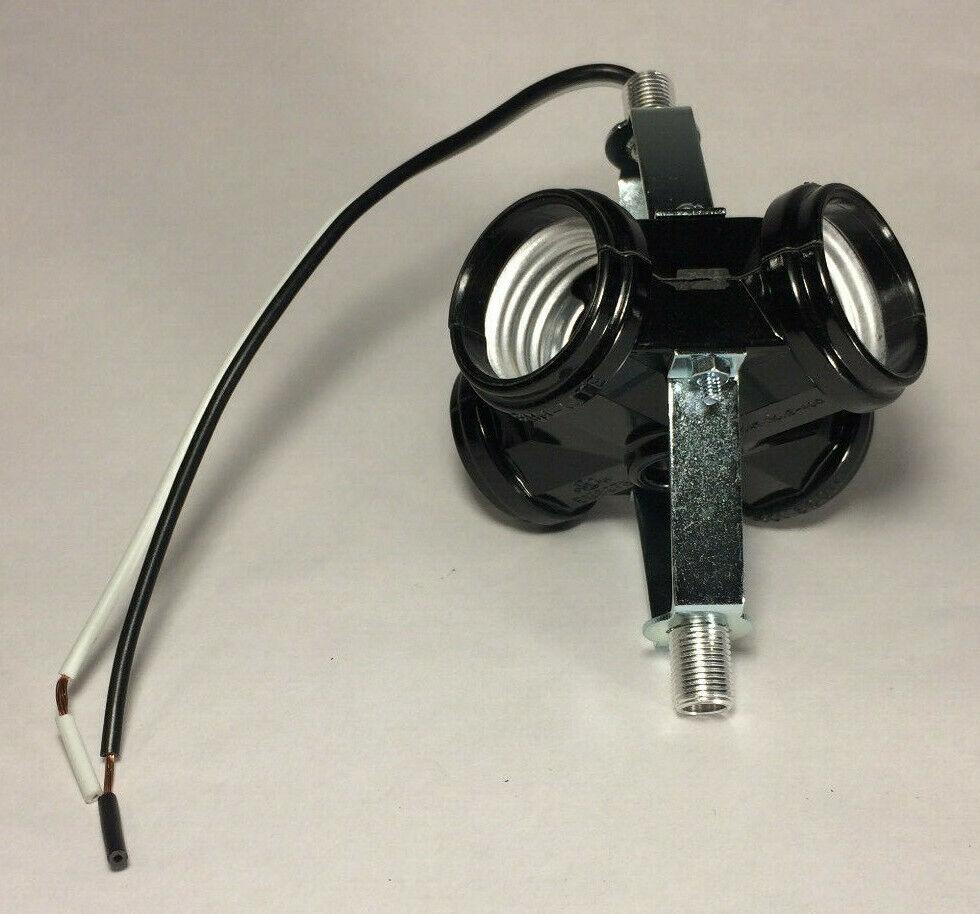 New Phenolic 4 Light Edison Base Socket Cluster w/ 7" Wire Leads, 3.5" Ht. SC702 - Stone Door Lamps