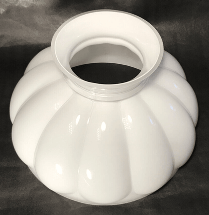 New 10" Clear Over Opal White Melon Cased Glass Student Lamp Shade, #SH050C - Stone Door Lamps