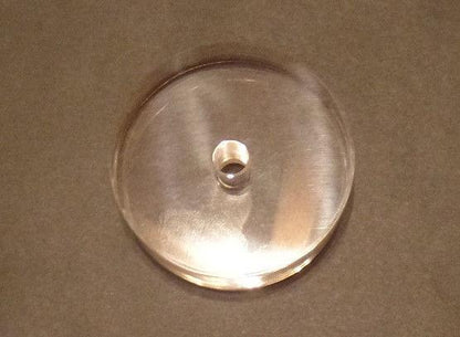 New 3" Diameter Clear Round Acrylic Lamp Break Base w/ Center Hole, No Wire Way - Stone Door Lamps