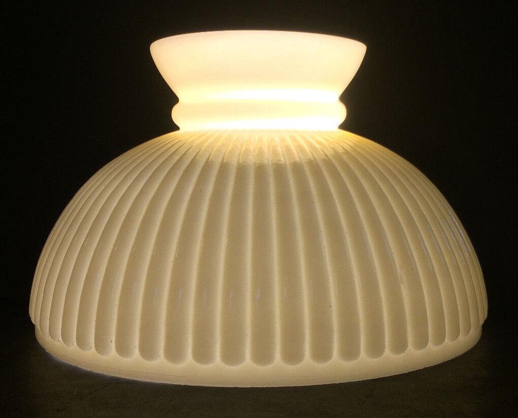 New 10" Opal Glass, Buff Nu - Gold Tint Ribbed Student Lamp Shade, USA Made #SH140 - Stone Door Lamps