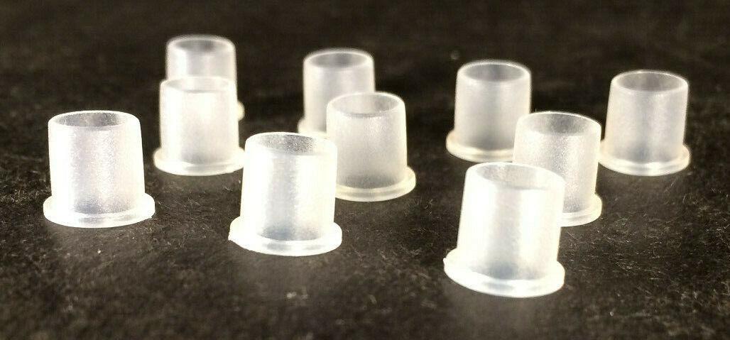 Lot of 10 Clear Plastic Pipe Hole Bushing Lamp Cord Protector For 1/8 IPS Pipe - Stone Door Lamps