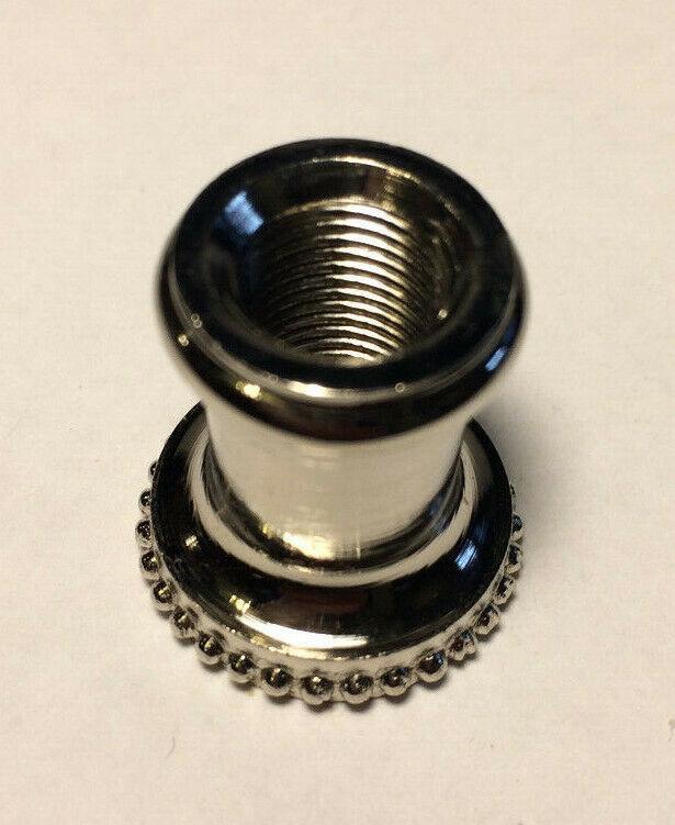 New Nickel Plated Turned Brass Neck Lamp Part 1/8F Tap, 7/8" Ht. #BN946N - Stone Door Lamps