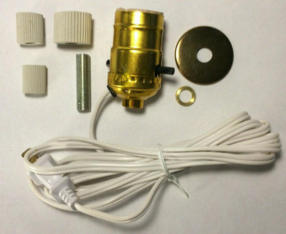 New Jug, Bottle Lamp Adapter Kit With 6 ft. White Cord And Hardware #JA337 - Stone Door Lamps