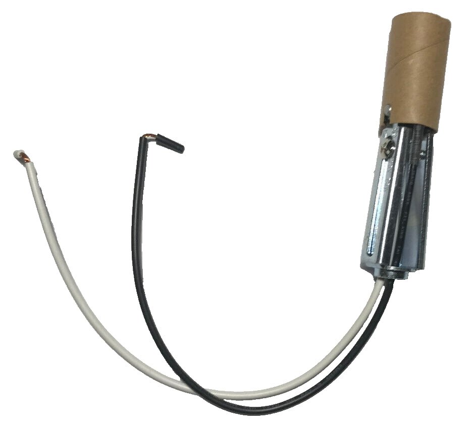 New Adjustable 3 1/4" - 4 3/4" Candelabra (E12) Lamp Socket With 10" Wire Leads - Stone Door Lamps