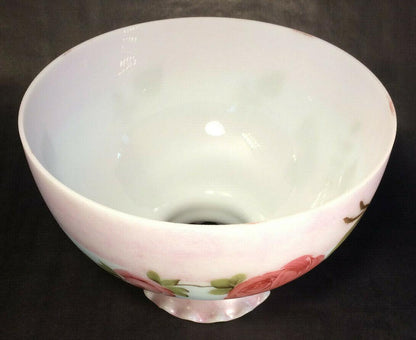 New 10" Hand Painted Student Shade W/ Queen Elizabeth Roses Mottled Carmine Tint - Stone Door Lamps