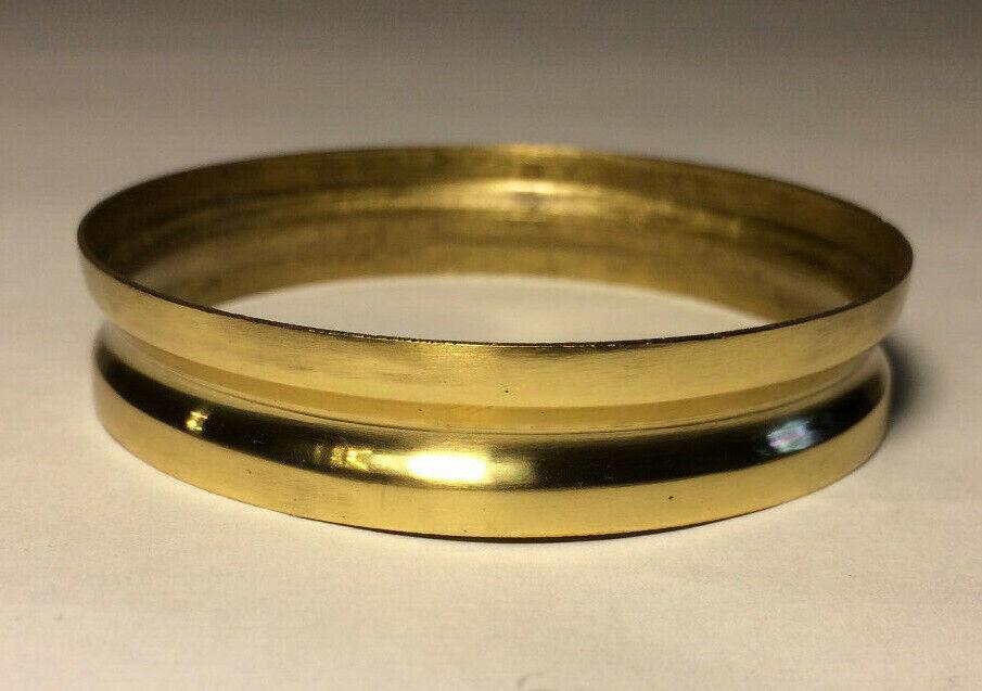 New Spun Brass Connector For Lamp Bases & Fonts, 2.5"x2.5"x0.5" Ht. P&L #LC106 - Stone Door Lamps