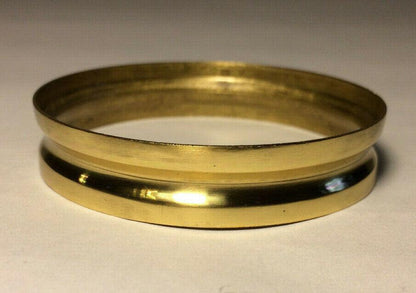 New Spun Brass Connector For Lamp Bases & Fonts, 2.5"x2.5"x0.5" Ht. P&L #LC106 - Stone Door Lamps