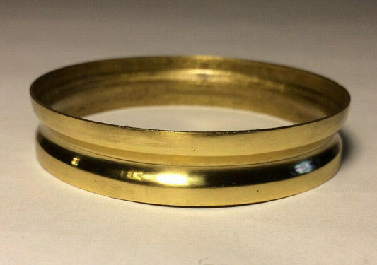 New Spun Brass Connector For Lamp Bases & Fonts, 2.5"x2.5"x0.5" Ht. P&L #LC106 - Stone Door Lamps